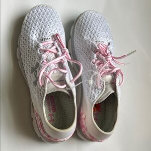 Under Armour White and Pink Sneakers M-11/W-12.5